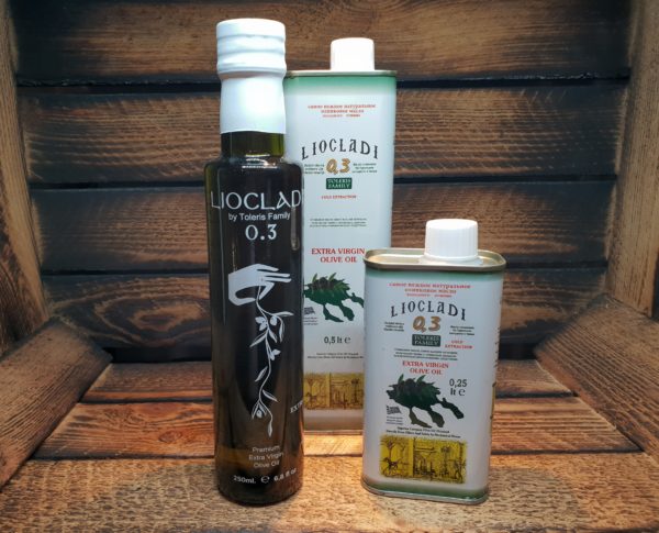 Olivenöl von Griechenland, Flasche Liocladi 0.3 Säure